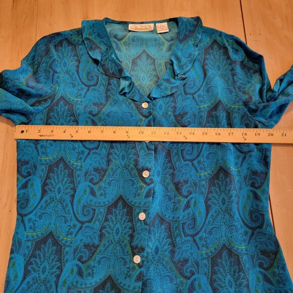 Vintage 100% Silk New York‎ City Design Co Woman’s Blouse Size M NEW - Picture 6 of 10